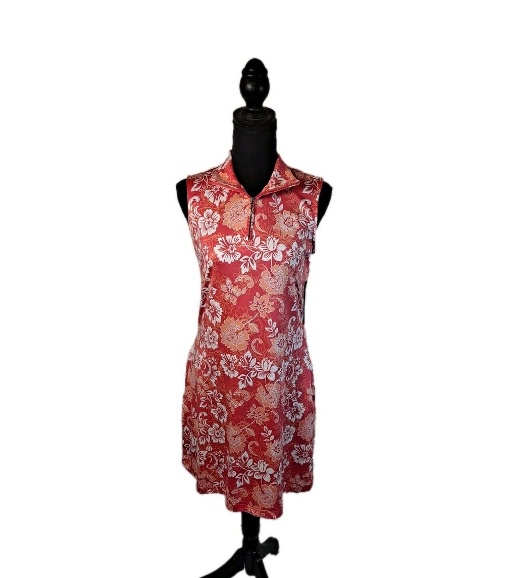 Emerald 18 Women's Golf Dress Size S Sleeveless Floral Wicking UPF 50+ Stretch
